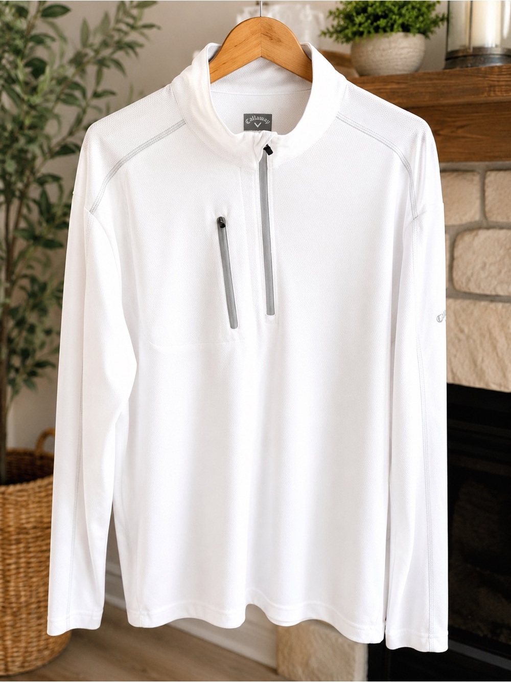 Callaway White Performance 1/4 Zip Pullover | Men’s Size Large